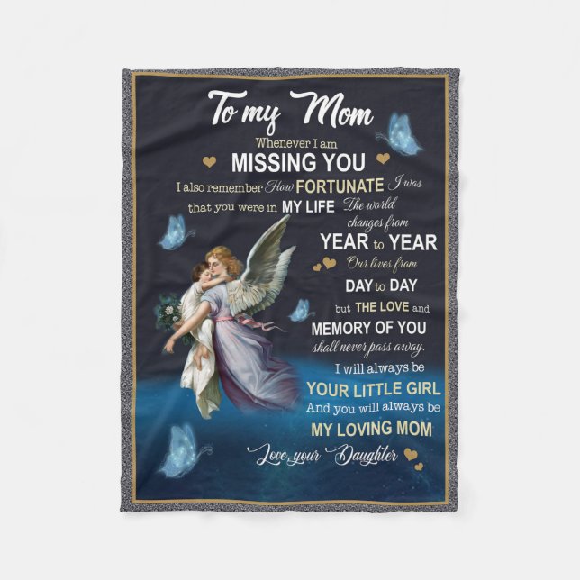 Whenever I Am Missing You Gift To Mom Fleece Blanket (Front)