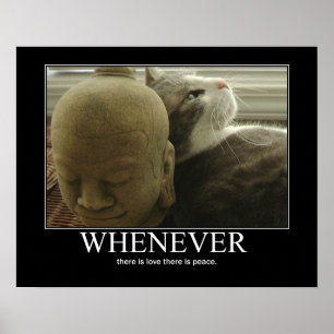 Whenever there is Love, There is Peace Cat Artwork Poster