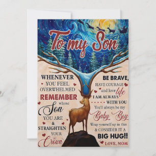Whenever U Feel Overwhelmed Deer Mom To Son Invitation