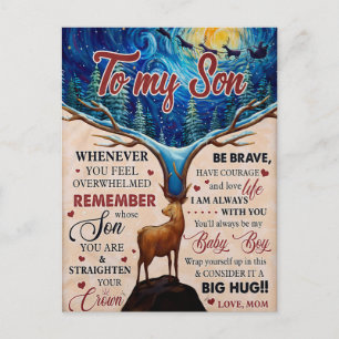 Whenever U Feel Overwhelmed Deer Mom To Son Postcard
