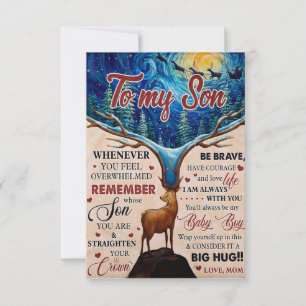 Whenever U Feel Overwhelmed Deer Mom To Son   Thank You Card