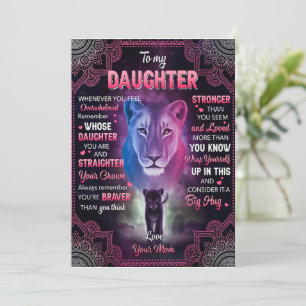 Whenever U Feel Overwhelmed Lion Mom To Daughter  Invitation