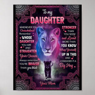 Whenever U Feel Overwhelmed Lion Mom To Daughter  Poster