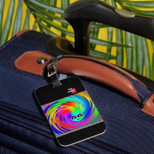 Where Am I? Add Your Initials Black Luggage Tag
