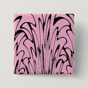 Where Art Meets Thought Black and Pink 2 Inch Square Button