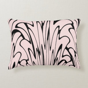 Where Art Meets Thought Black and Pink  Accent Pillow