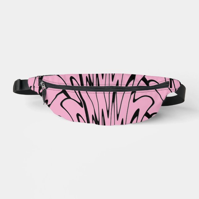 Where Art Meets Thought Black and Pink  Fanny Pack (Front)