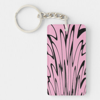 Where Art Meets Thought Black and Pink Keychain