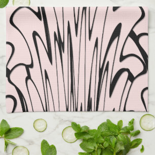 Where Art Meets Thought Black and Pink Kitchen Towel