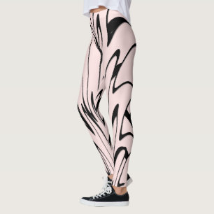 Where Art Meets Thought Black and Pink  Leggings