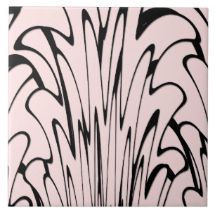 Where Art Meets Thought Black and Pink Tile