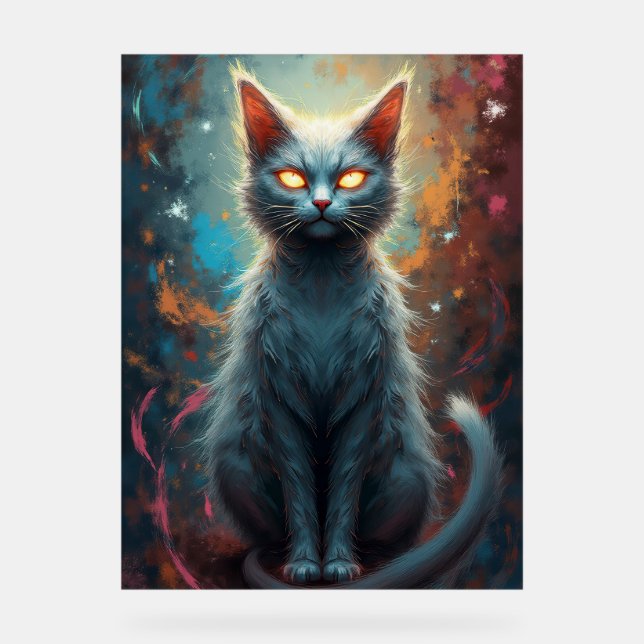 Where curiosity meets the cosmos. acrylic sign (Front)