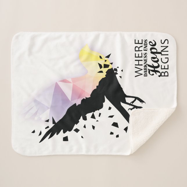“Where darkness ends, hope begins.” Sherpa Blanket (Front (Horizontal))
