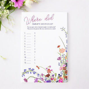 Where did they go wild flowers bridal shower game