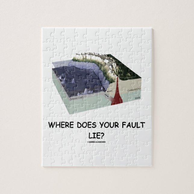Where Does Your Fault Lie? Geology Humour Jigsaw Puzzle (Vertical)