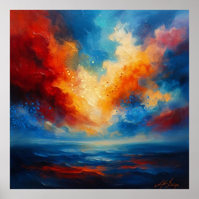 Where Fire Meets Silence Abstract Poster (Front)
