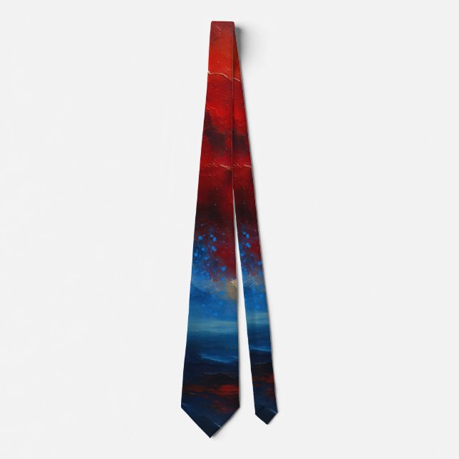 Where Fire Meets Silence Abstract Tie (Front)