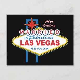Where getting Married in Las Vegas Invitation Postcard