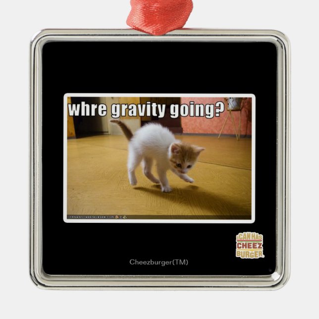 Where gravity going? metal ornament (Front)