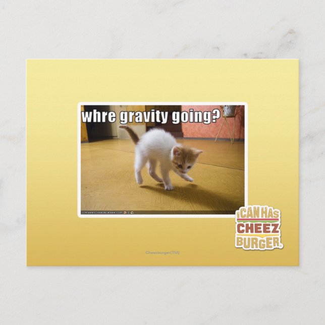 Where gravity going? postcard (Front)