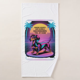 Where Hearts Are Humble, Dachshunds Feel At Home Bath Towel