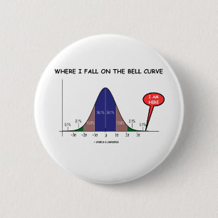 Where I Fall On The Bell Curve I Am Here 2 Inch Round Button