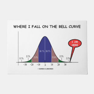 Where I Fall On The Bell Curve I Am Here Statistic Doormat