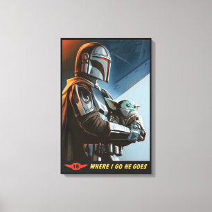 Where I Go He Goes Colour Halftone Graphic Canvas Print