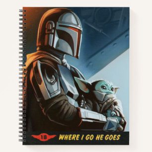 Where I Go He Goes Colour Halftone Graphic Notebook