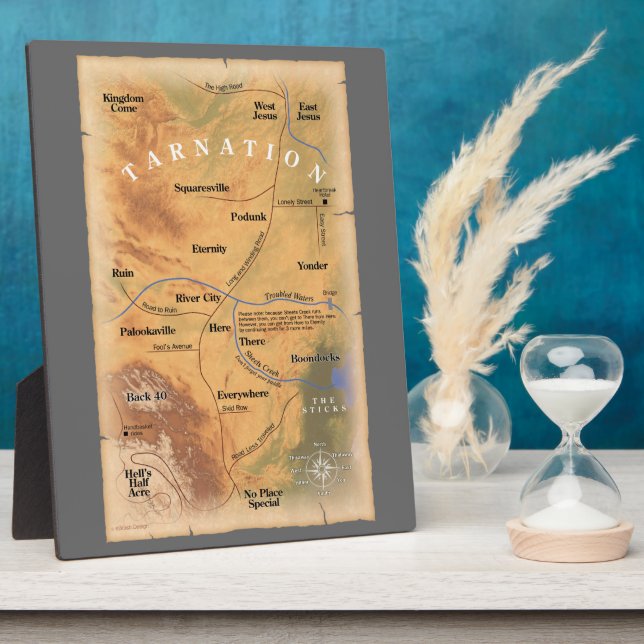 Where in Tarnation? (Funny Map) Plaque (Side)