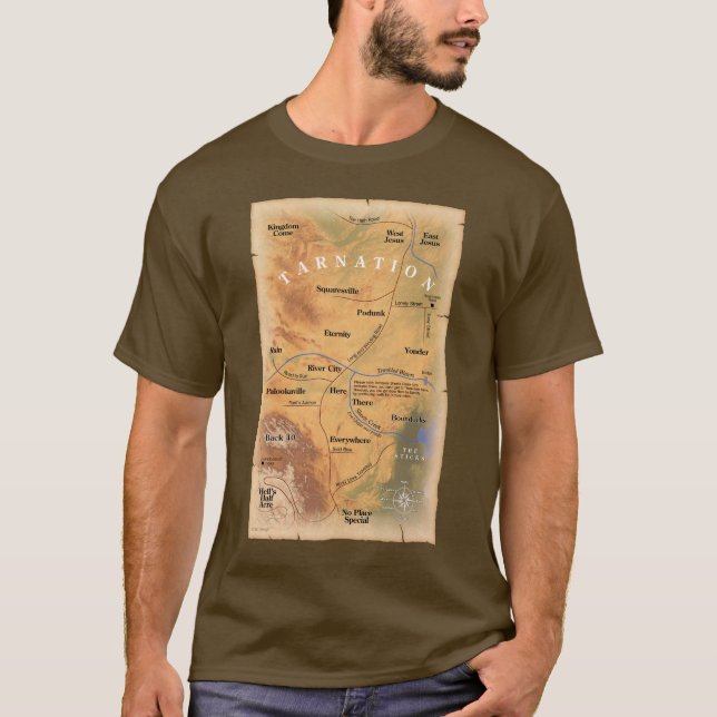 Where in Tarnation? (Funny Map) T-Shirt (Front)