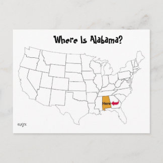 Where Is Alabama? Postcard
