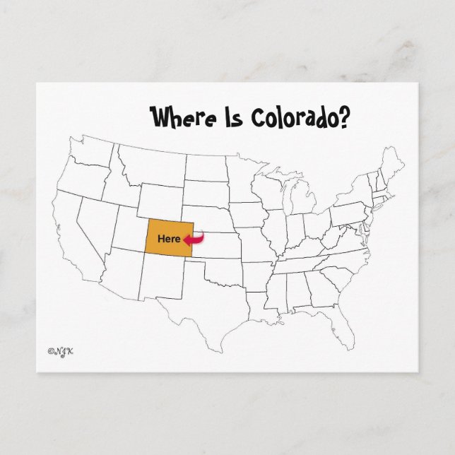 Where Is Colorado? Postcard (Front)