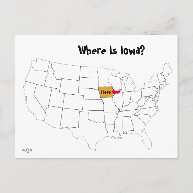 Where Is Iowa? Postcard (Front)