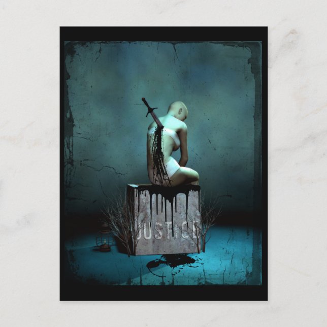Where Is Justice Gothic Art Postcard (Front)