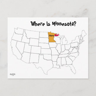 Where Is Minnesota? Postcard