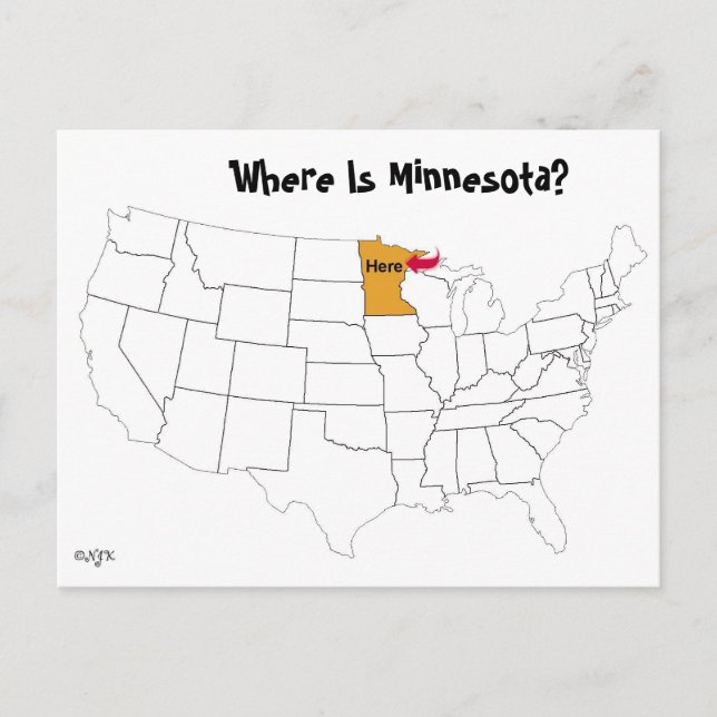 Where Is Minnesota? Postcard (Front)