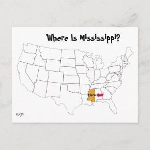 Where Is Mississippi? Postcard