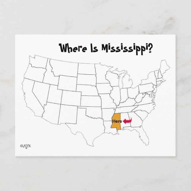 Where Is Mississippi? Postcard (Front)
