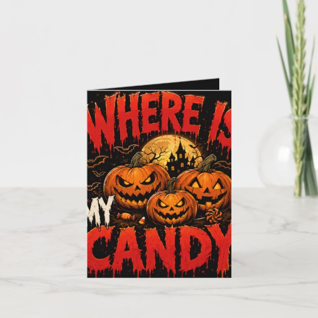 Where Is My Candy Halloween Folded Invitation | Sp (Front)