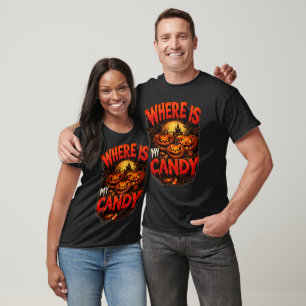 Where Is My Candy Halloween Pumpkin T-Shirt Spoo