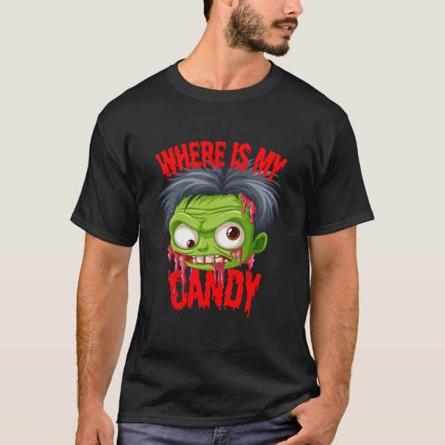 WHERE IS MY CANDY HOLLOWEEN THEMED GRAPHIC TEE (Front)