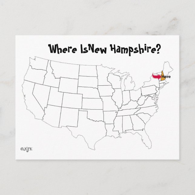 Where Is New Hampshire? Postcard (Front)