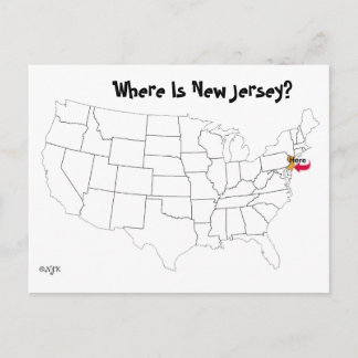 Where Is New Jersey? Postcard