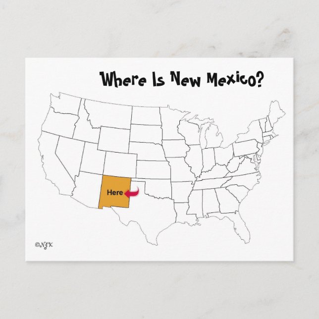 Where Is New Mexico? Postcard (Front)