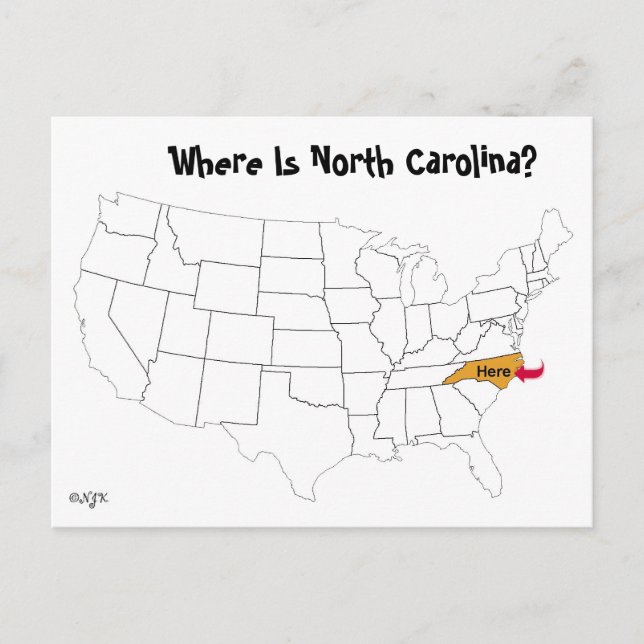 Where Is North Carolina? Postcard (Front)