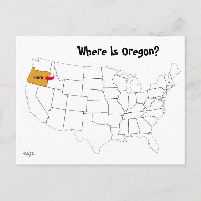 Where Is Oregon? Postcard (Front)