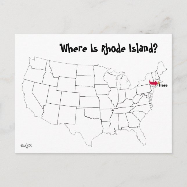Where Is Rhode Island? Postcard (Front)