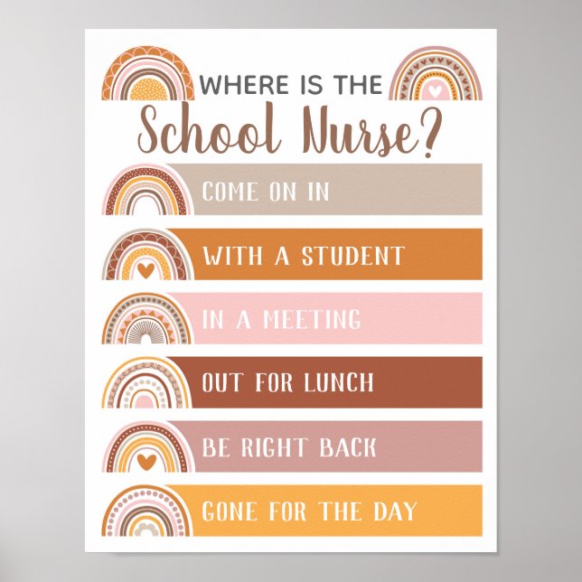 Where is School Nurse Office Door Sign Rainbow (Front)