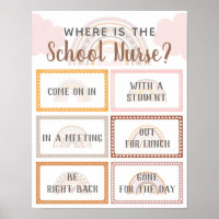 Where is School Nurse Office Door Sign Rainbow